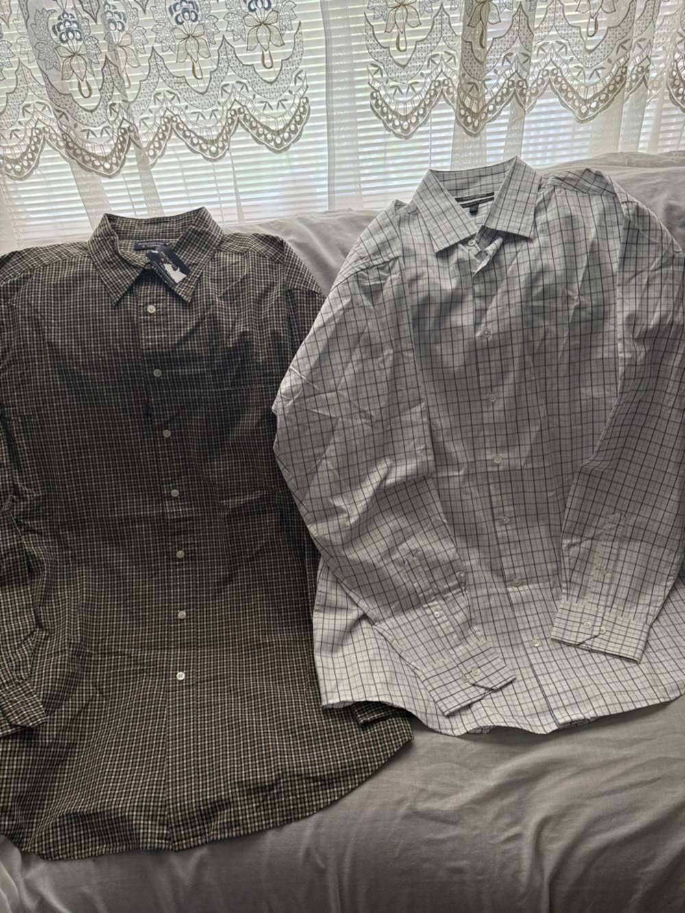 (1)Murano Men's Checked Dress Shirt & (1) Round Tree & York shirt Size 2XLT